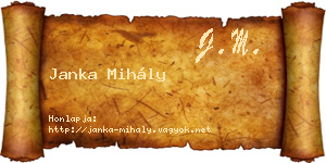 Janka Mihály névjegykártya