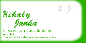 mihaly janka business card